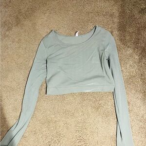 SO Women's Long Sleeve Crop Top - Sage Green